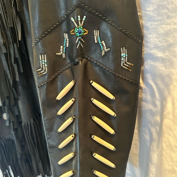 A.M. Bernardo leather beaded coat - Picture 3 of 7